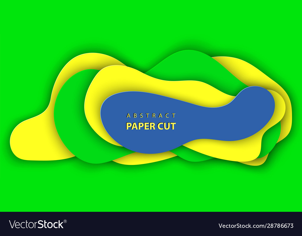 Hintergrund mit brasilianischen Flagge Farben Papier geschnitten