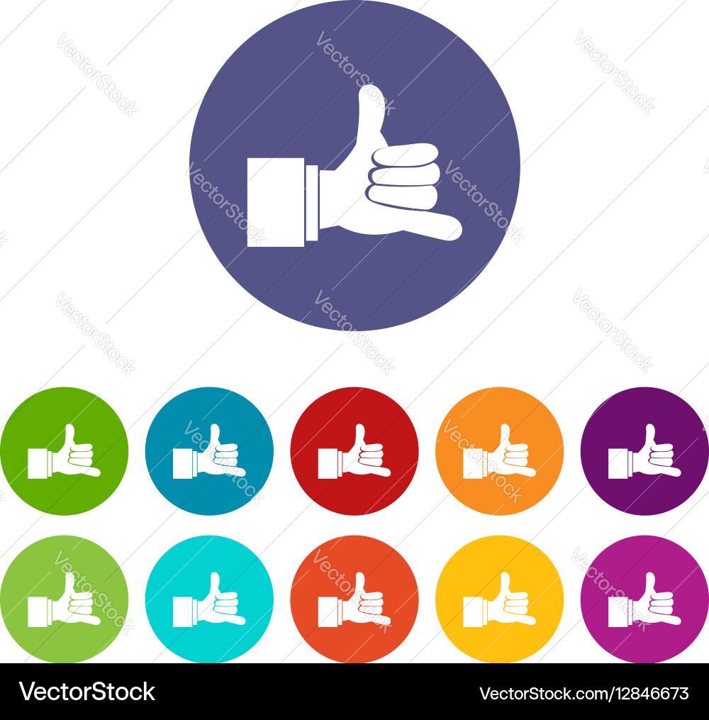 Call me gesture set icons Royalty Free Vector Image