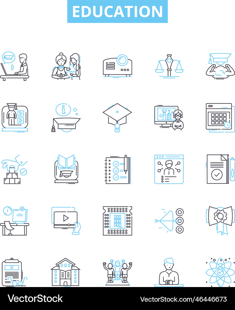 Education line icons set school learning – Royalty-Free Vector ...