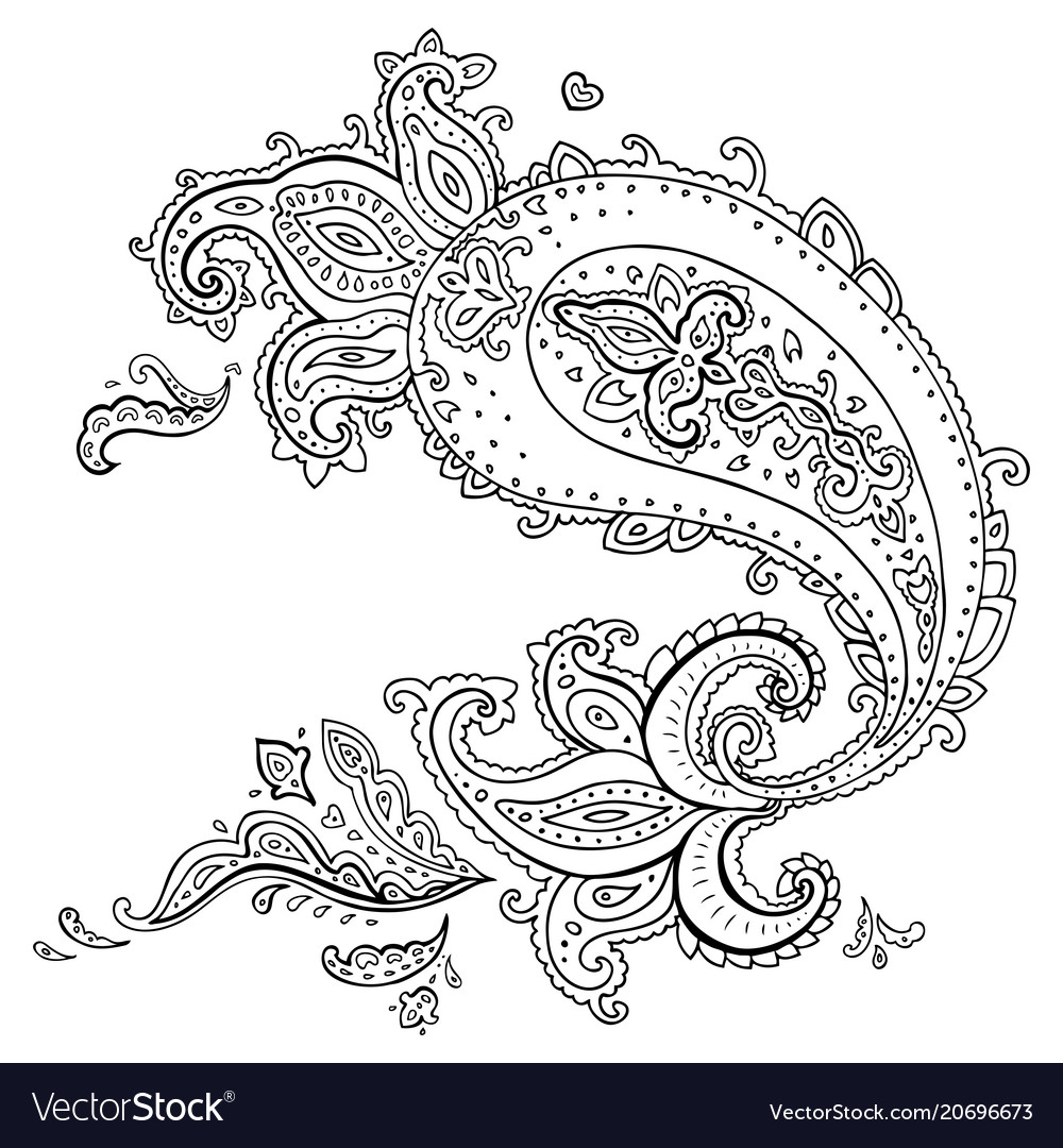 Hand drawn paisley ornament