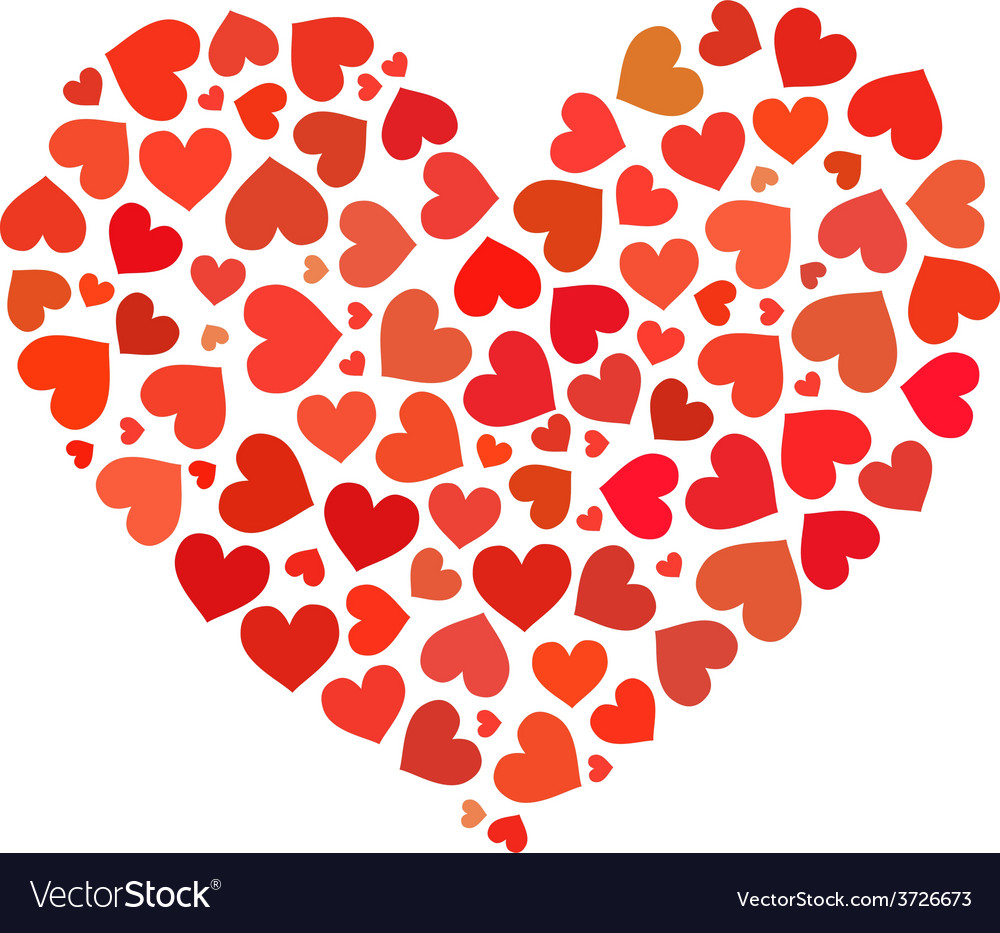 Heart Made Up Hearts Flat Royalty Free Vector Image