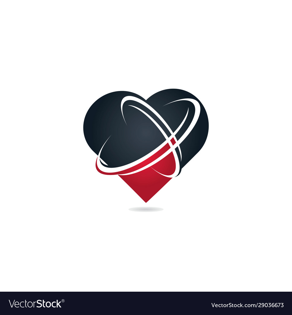 Heart shape networking logo design