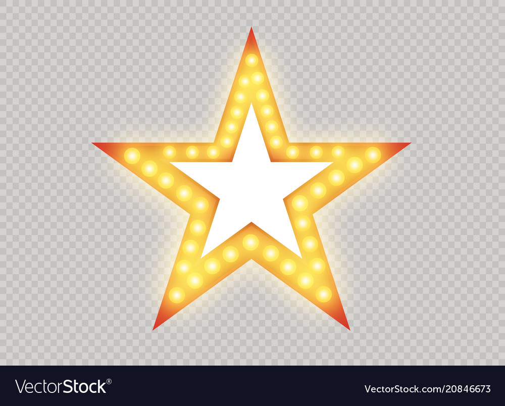 Hollywood Lights Illuminated Realistic Banner Vector Image