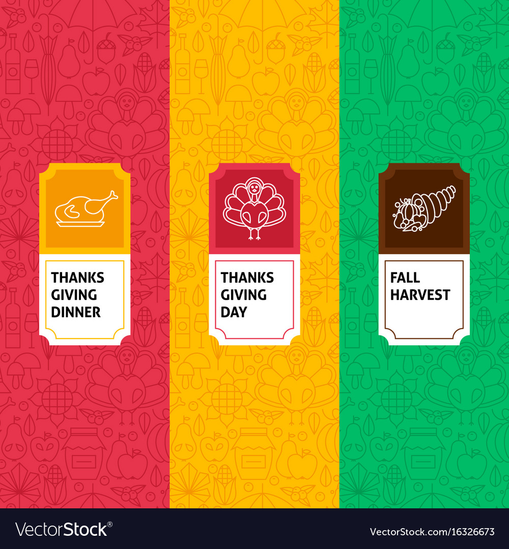 Line thanksgiving patterns set