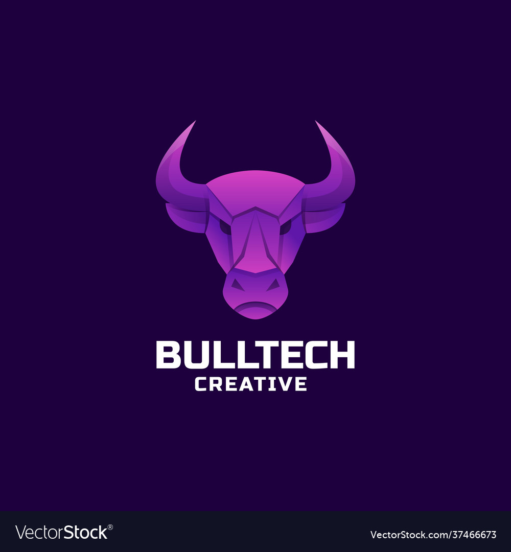 Logo bull tech gradient colorful style