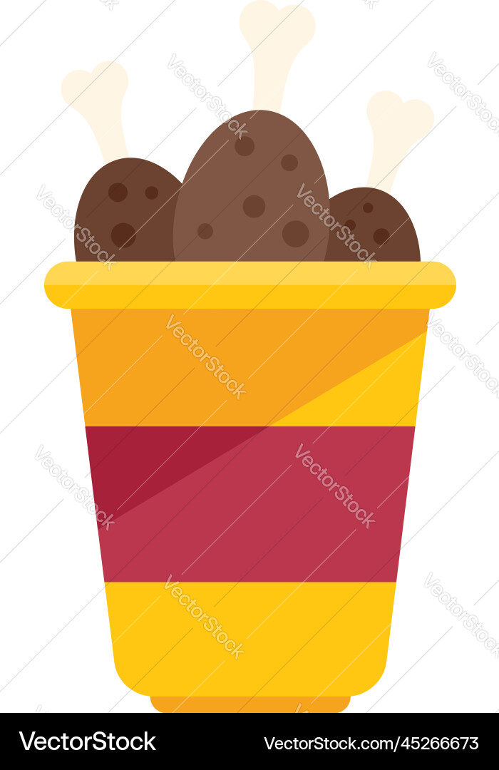 Lunch meal chicken legs icon flat dinner Vector Image