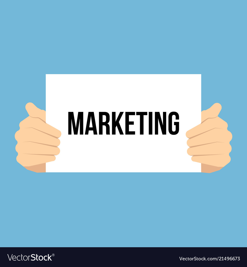 Man showing paper marketing text