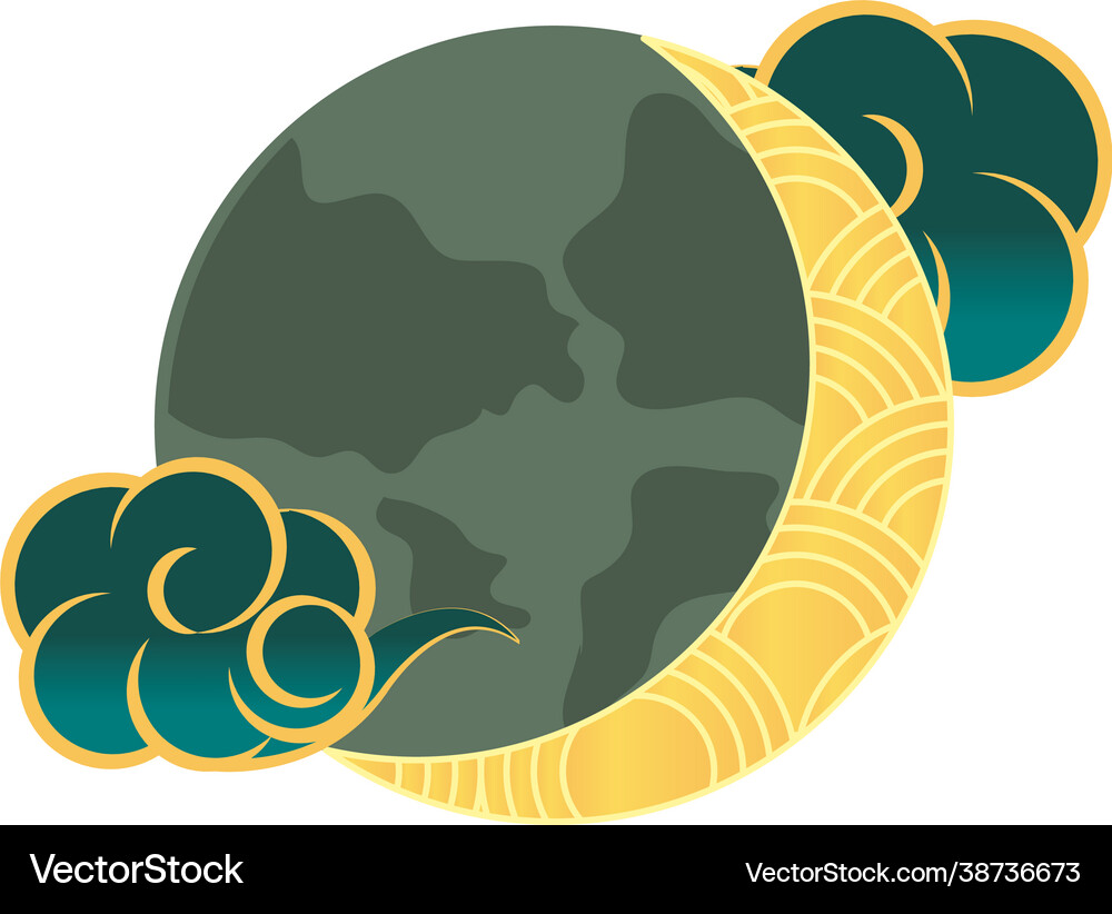 Moon and clouds Royalty Free Vector Image - VectorStock