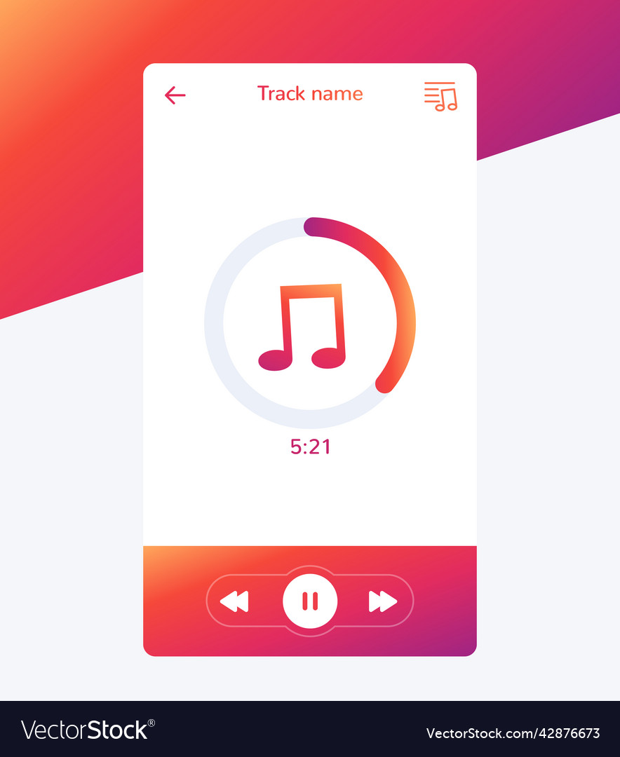Music player interface mobile app design