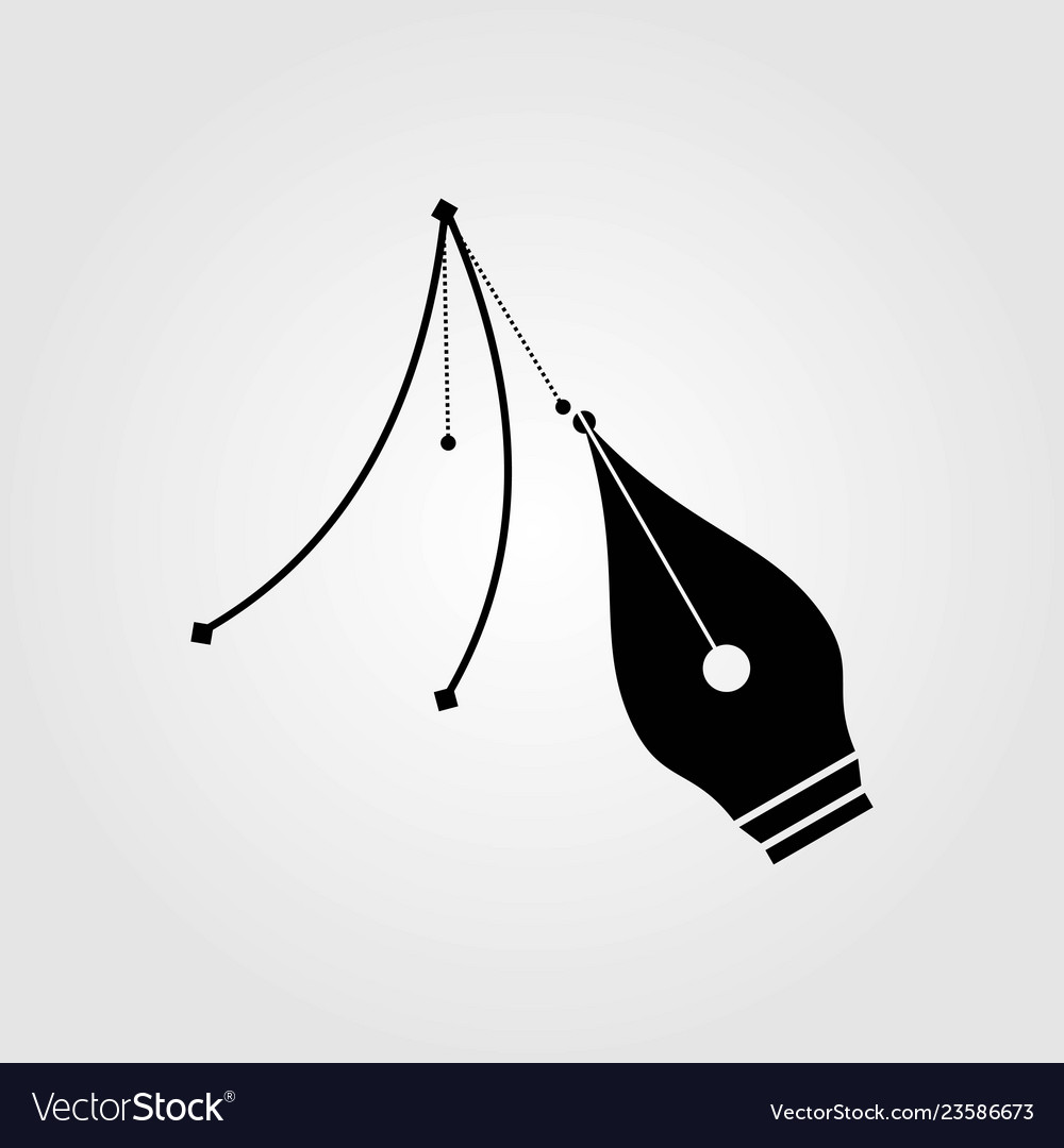 Pen tool cursor and curve control points icon
