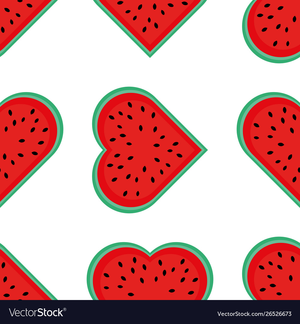 Seamless pattern with watermelon in shape