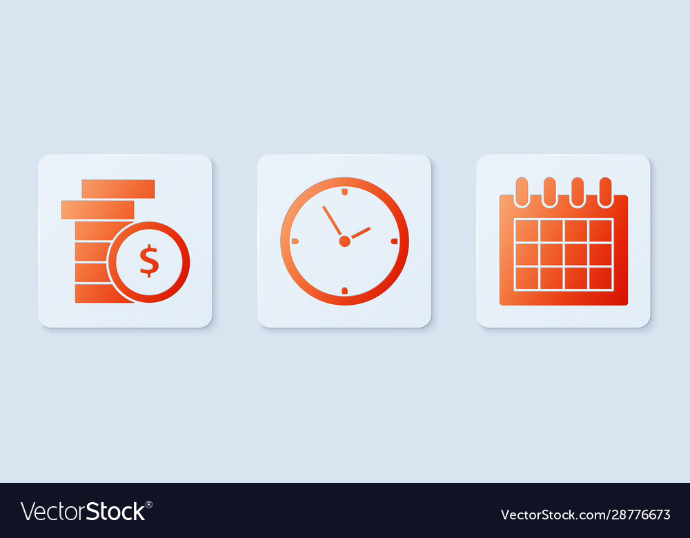 Set clock coin money with dollar symbol