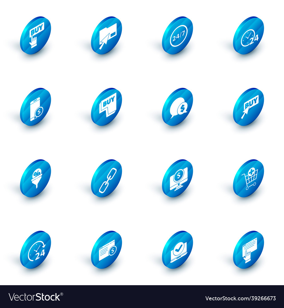 Set cursor click document folder clock 24 hours vector image Set cursor click document folder clock 24 hours