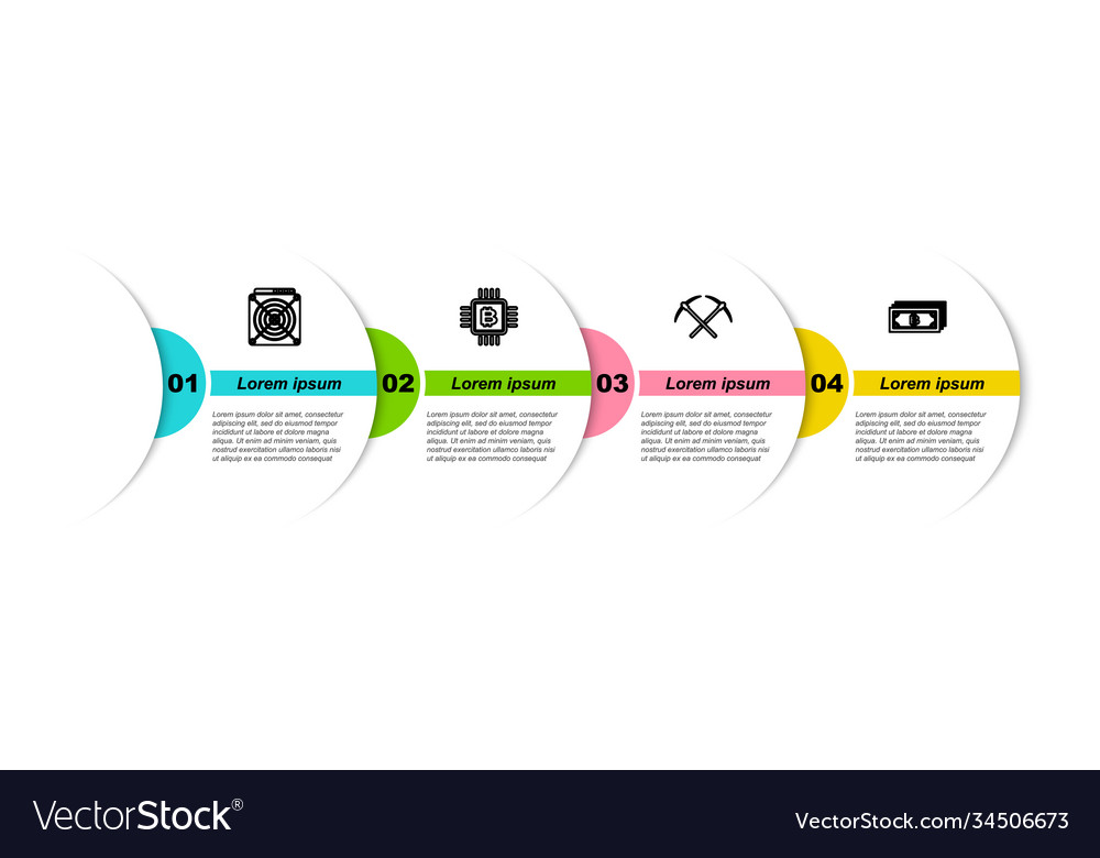 Set line asic miner cpu mining farm crossed Vector Image Set line asic miner cpu mining farm crossed