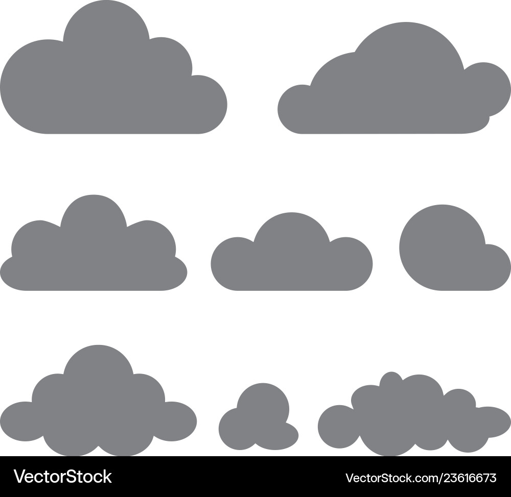 Set of clouds different forms isolated Royalty Free Vector