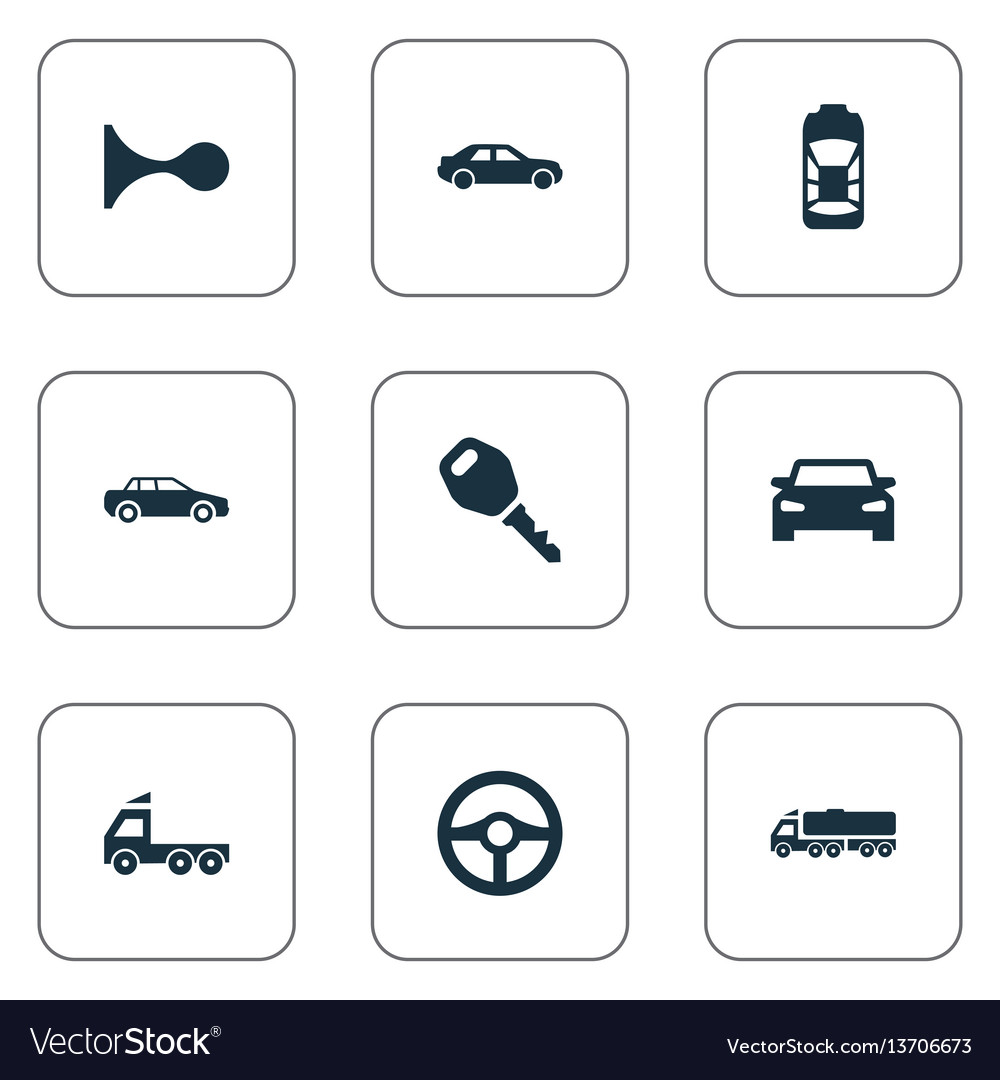 Set of simple auto icons