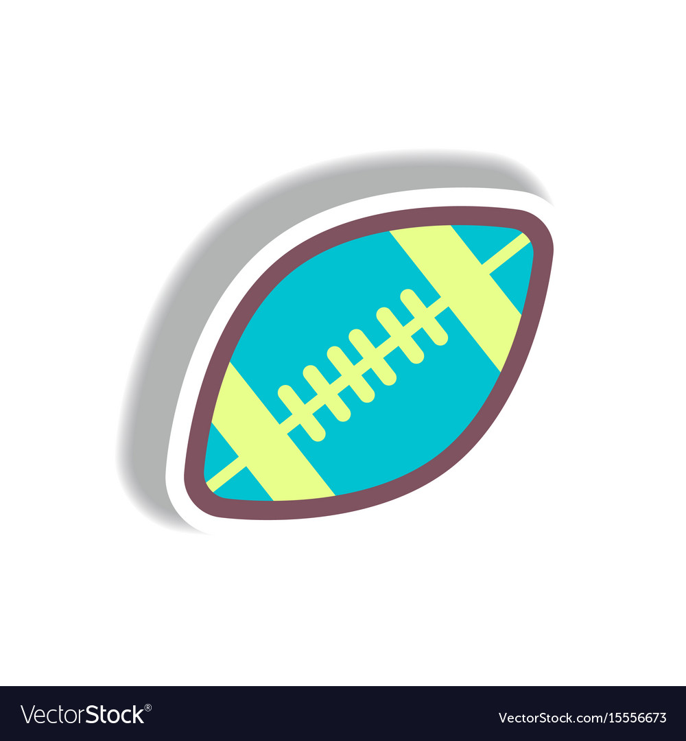 Stylish icon in paper sticker style rugby ball