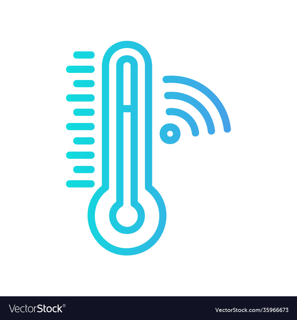 Thermometer icon in gradient style about internet
