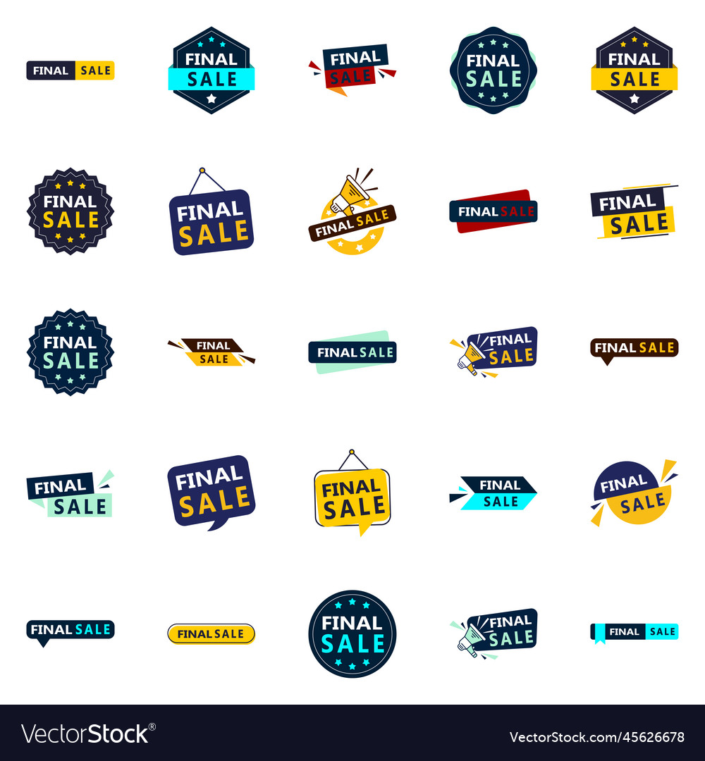 25 offer final sale banners for boosting Vector Image