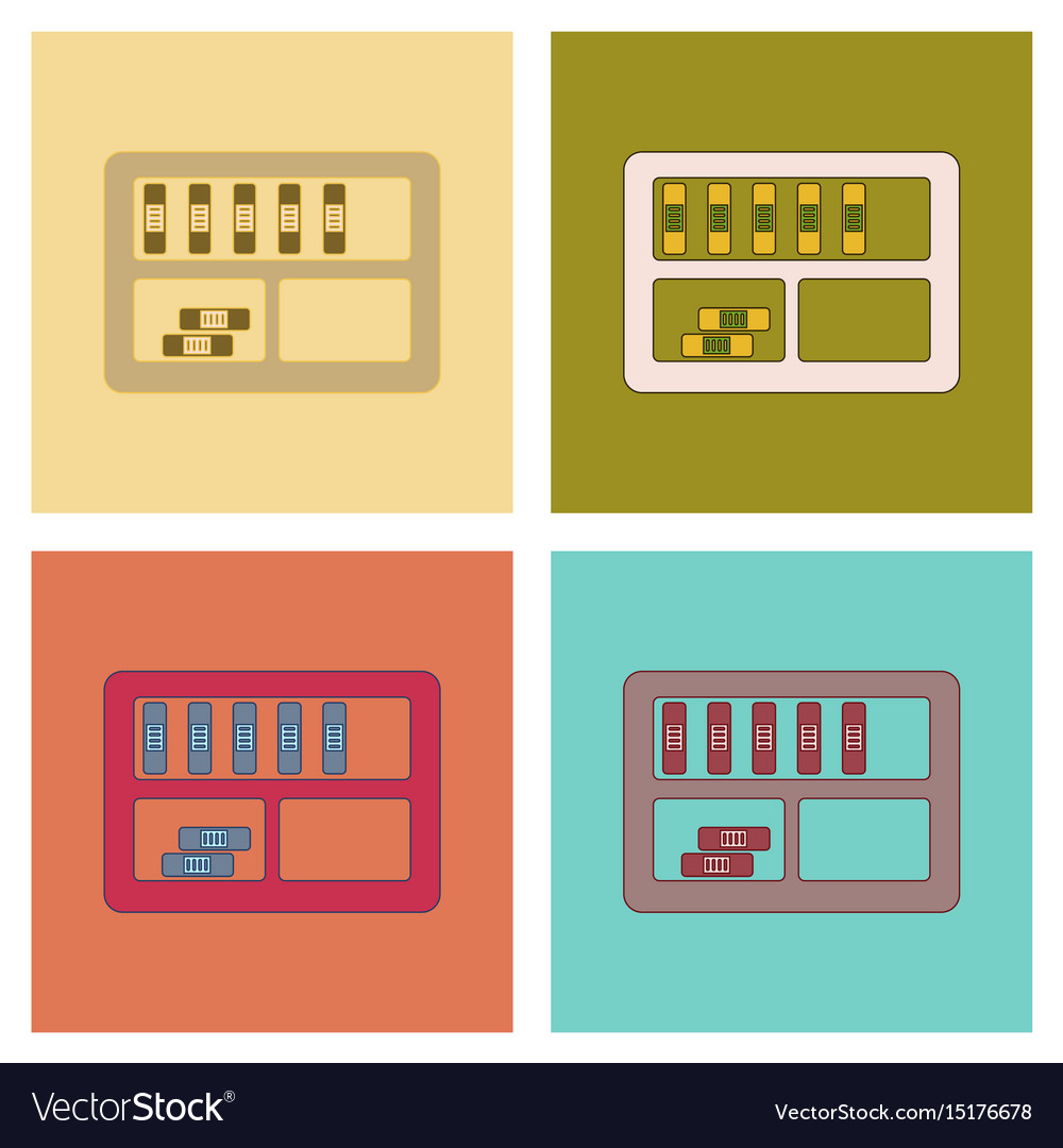 Assembly flat icons folder shelf
