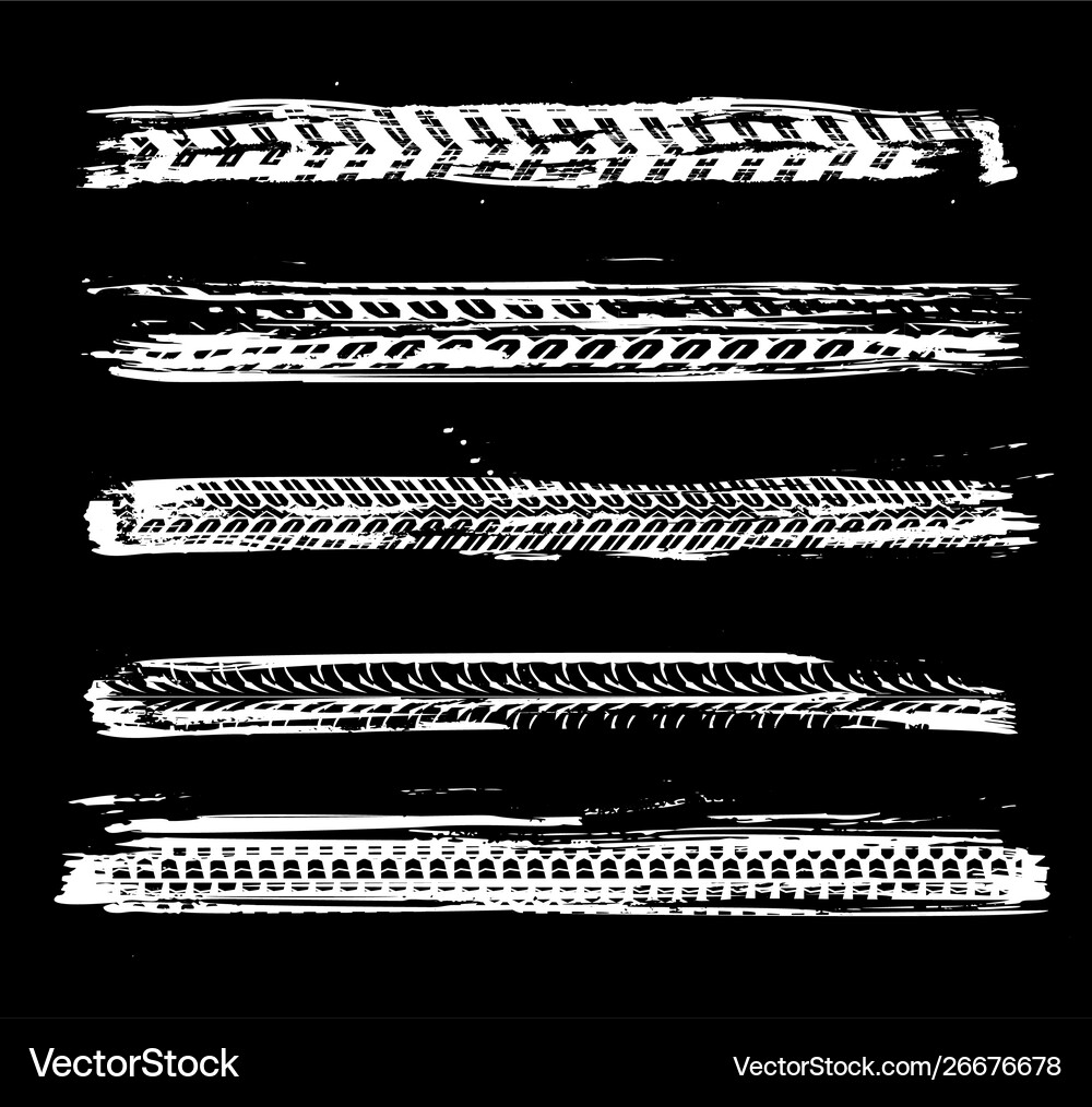 Automobile tire tracks Royalty Free Vector Image