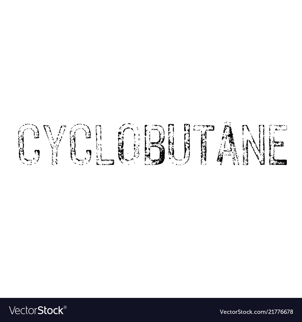 Cyclobutane stamp on white