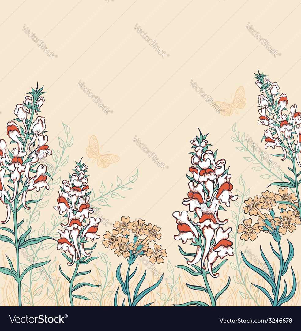 Decorative background with wildflowers