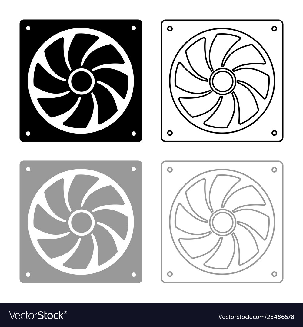 Fan for computer processor cooler cpu cooling vector image Fan for computer processor cooler cpu cooling