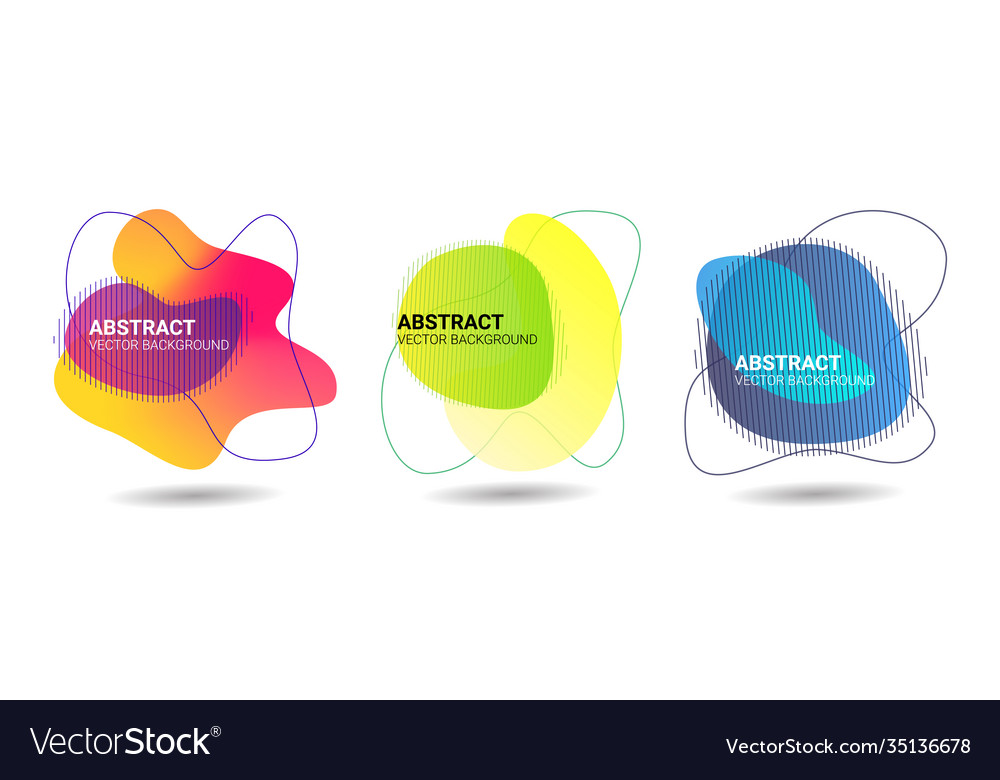 Fluid organic colorful shapes with effect Vector Image