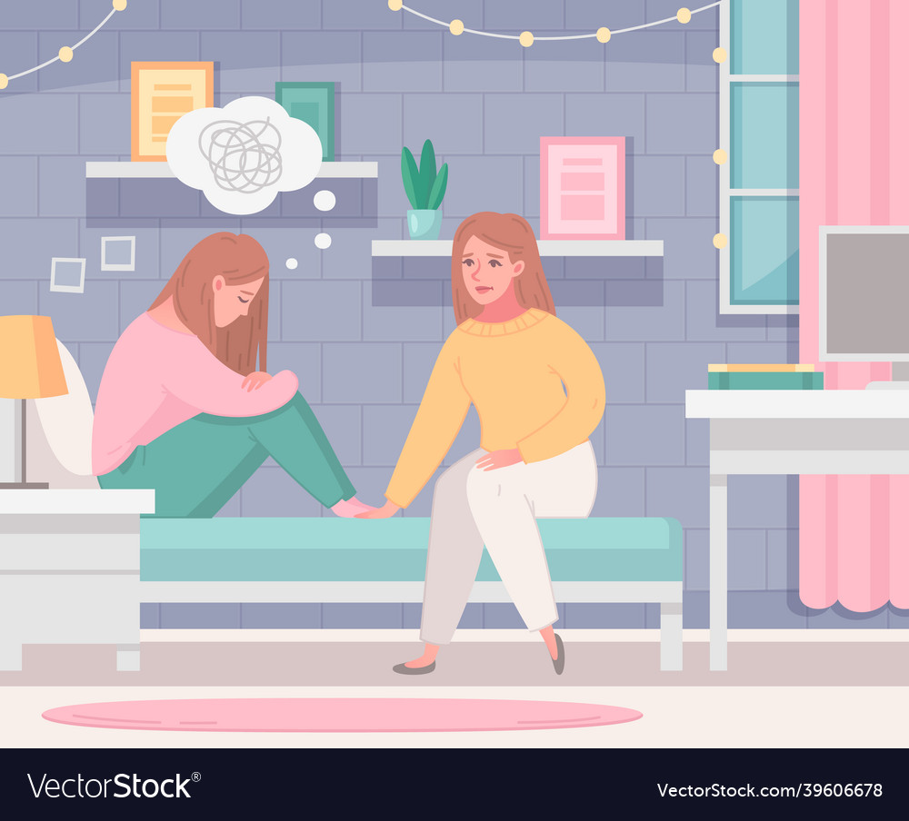 Home empathy cartoon composition Royalty Free Vector Image Home empathy cartoon composition Royalty Free Vector Image