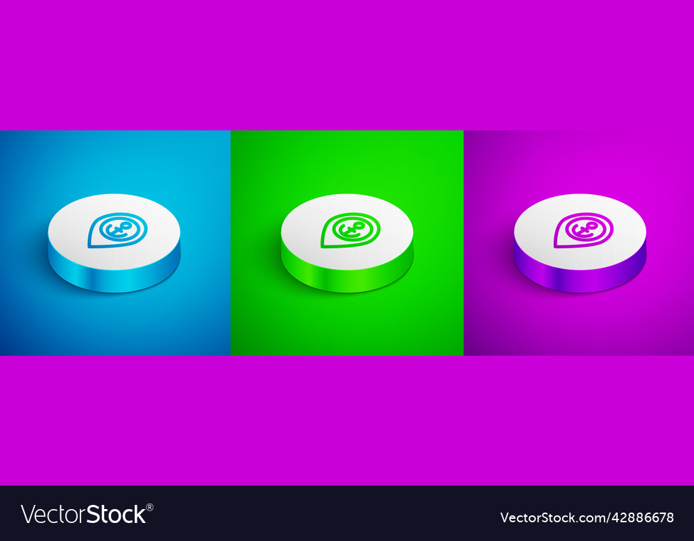 Isometric line map pointer with anchor icon