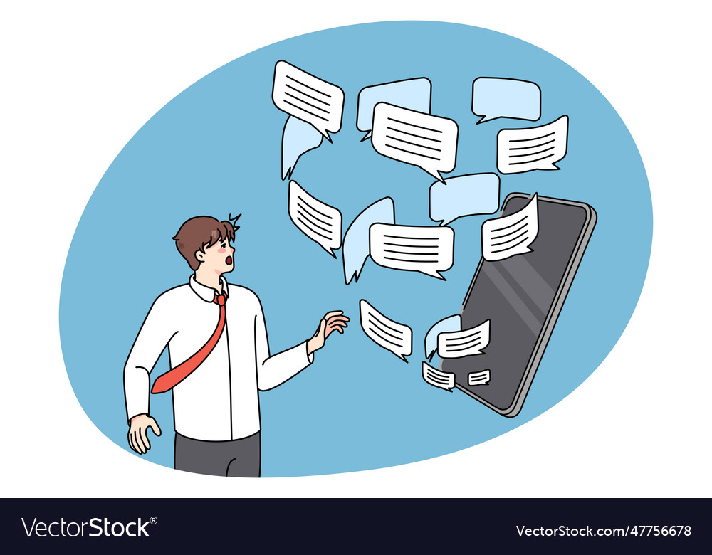 Man overwhelmed with email notification