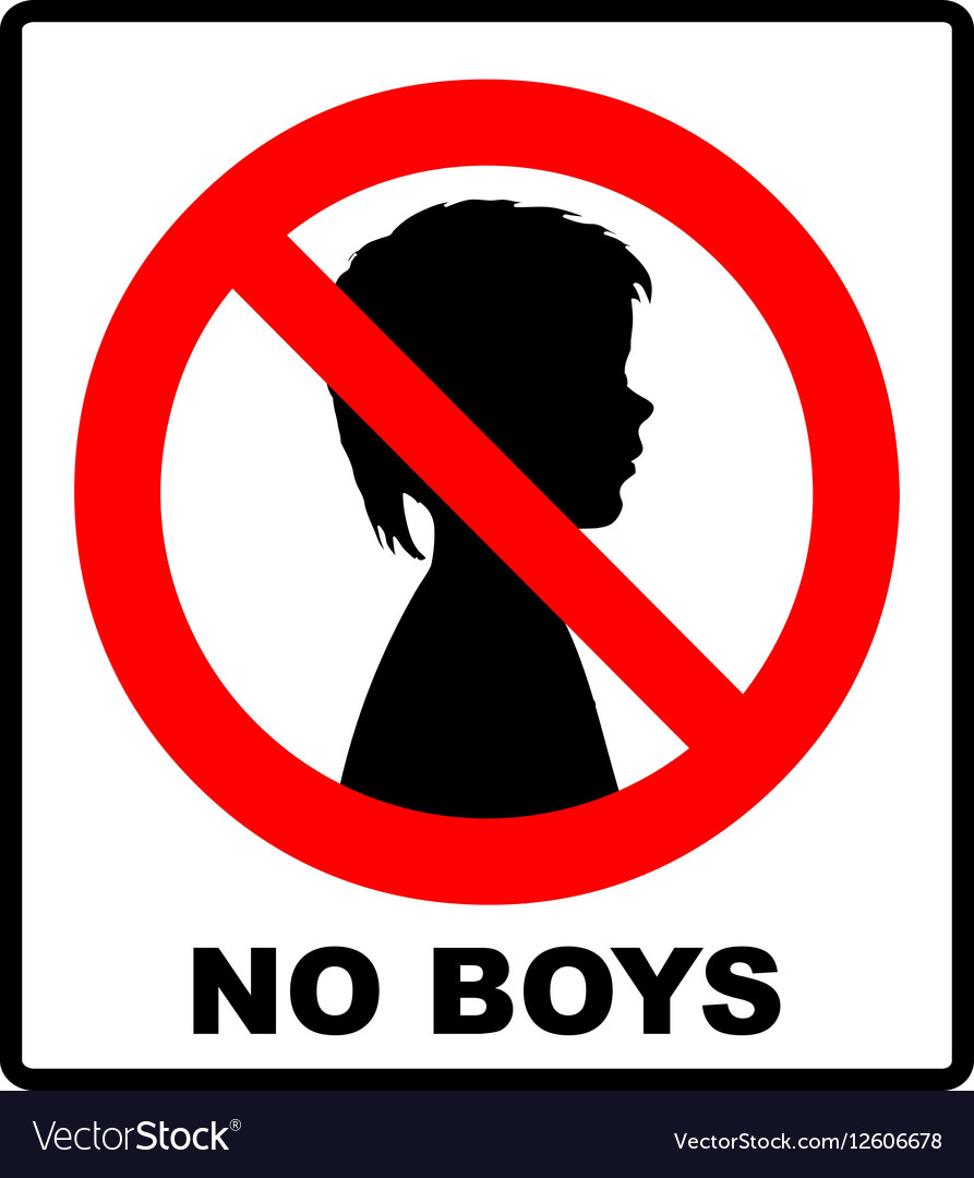 No Boys Allowed With Male Symbol Royalty Free Vector Image