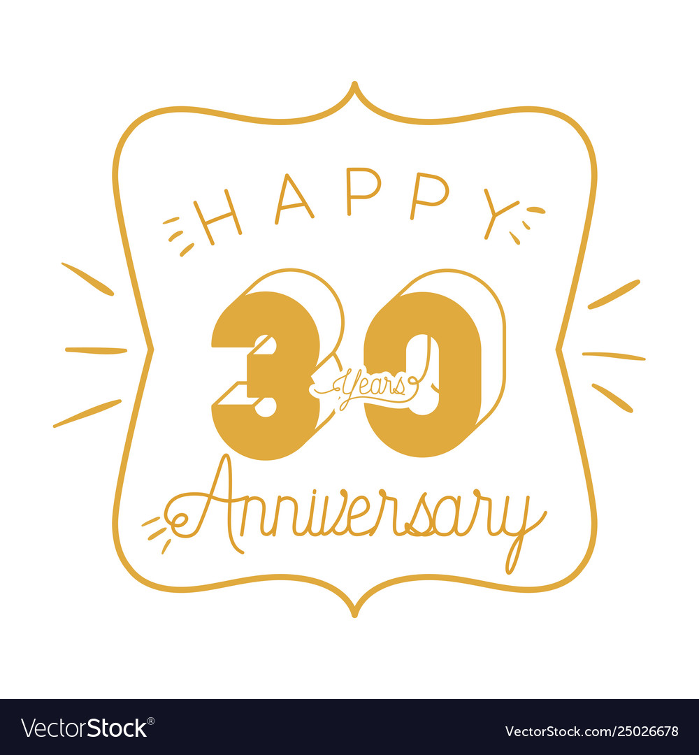 Number 30 for anniversary celebration card icon Vector Image