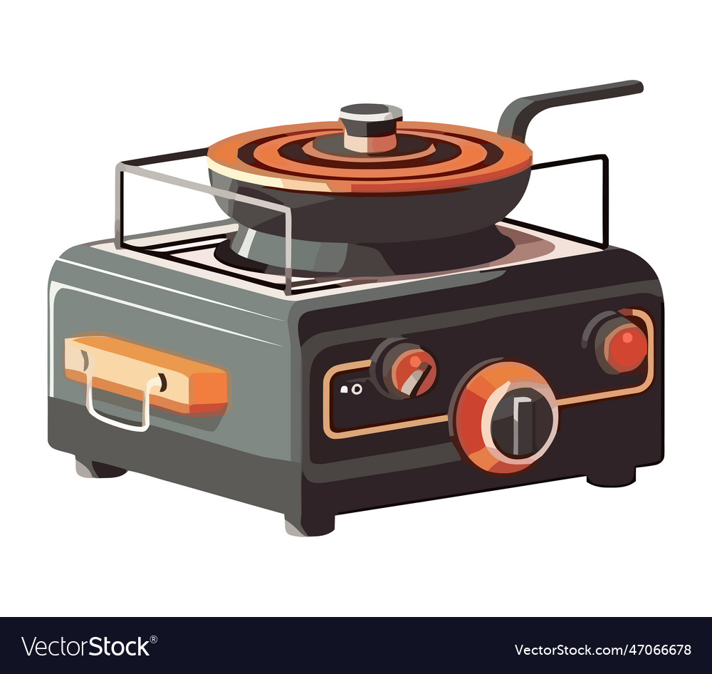 Portable stove for cooking Royalty Free Vector Image