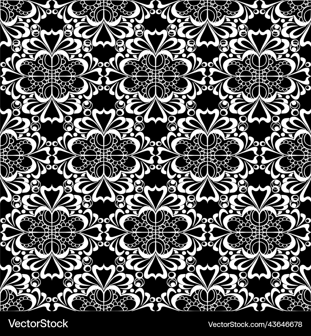 Seamless graphic pattern floral white ornament Vector Image