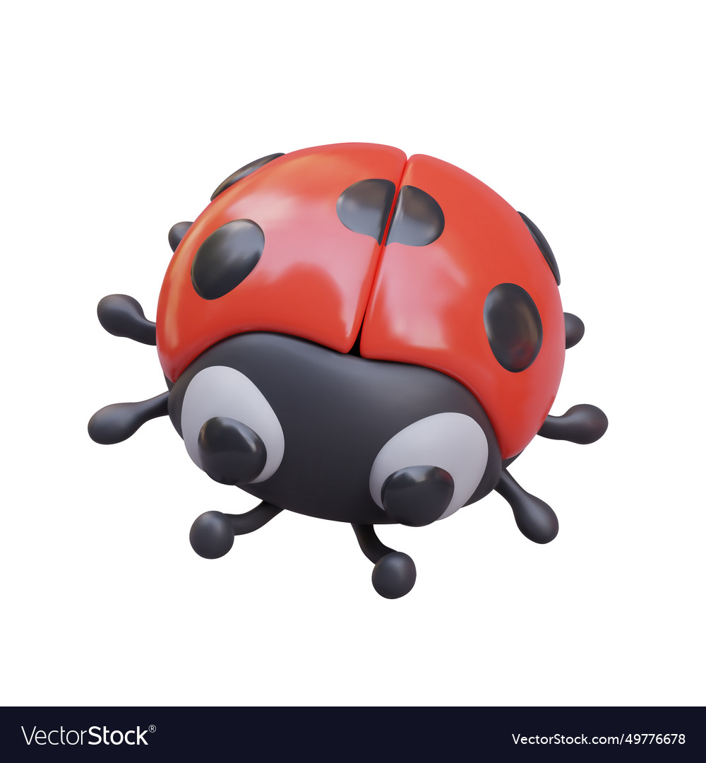 Top view on realistic ladybird white background