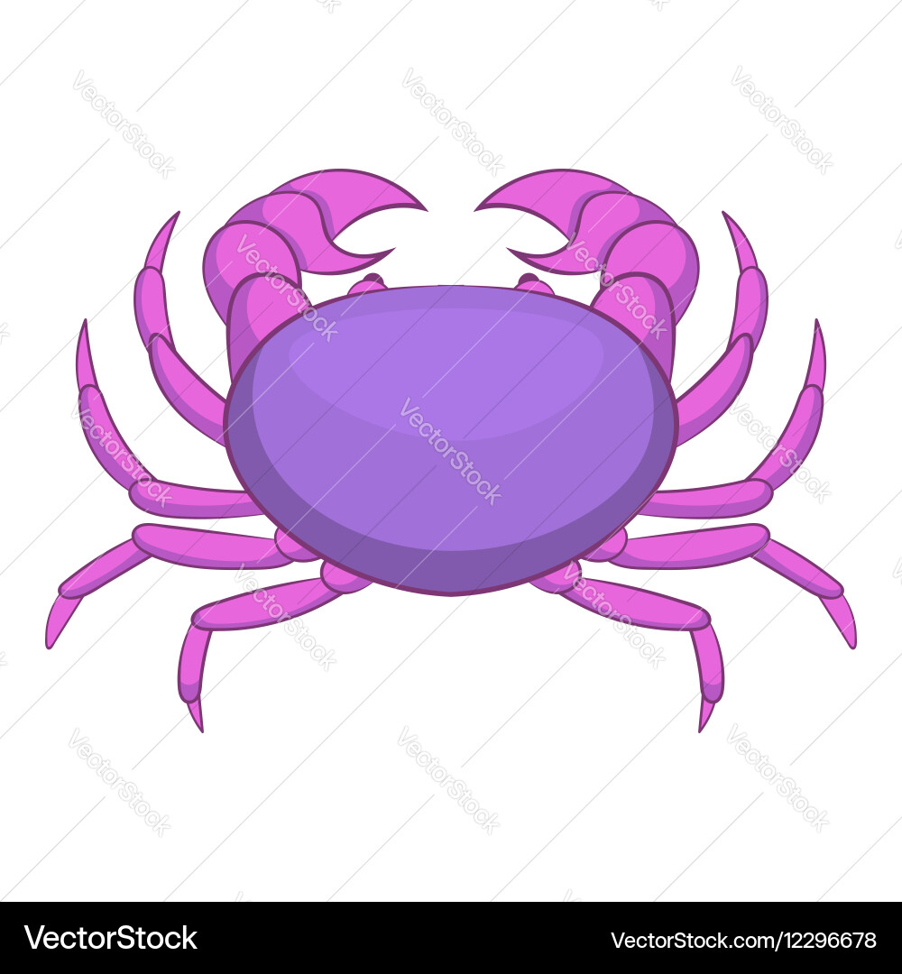 Violet crab icon cartoon style Royalty Free Vector Image
