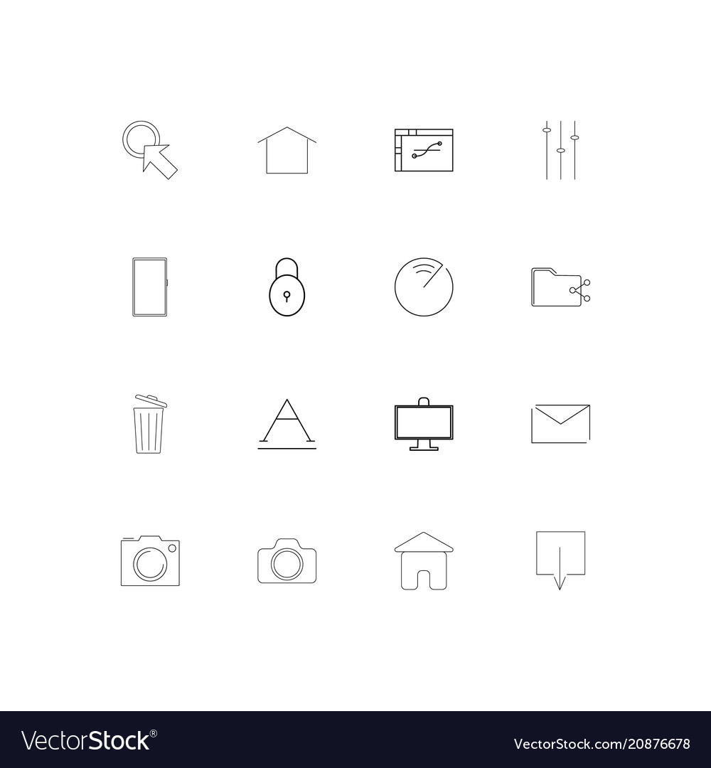 Web linear thin icons set outlined simple