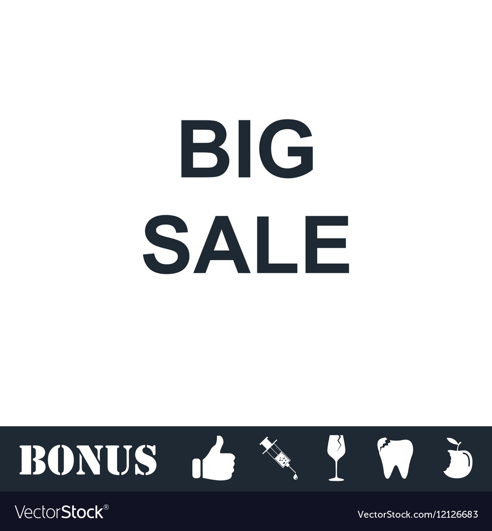 Big sale offer text icon flat