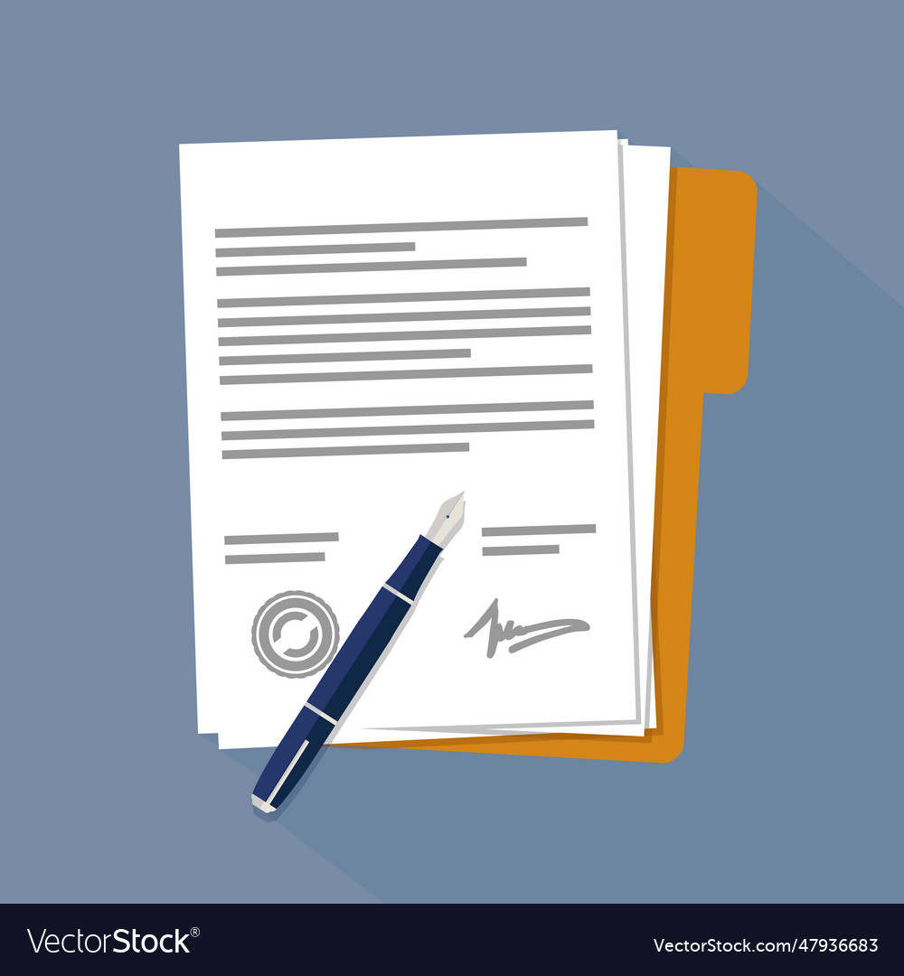 Contract papers or documents Royalty Free Vector Image