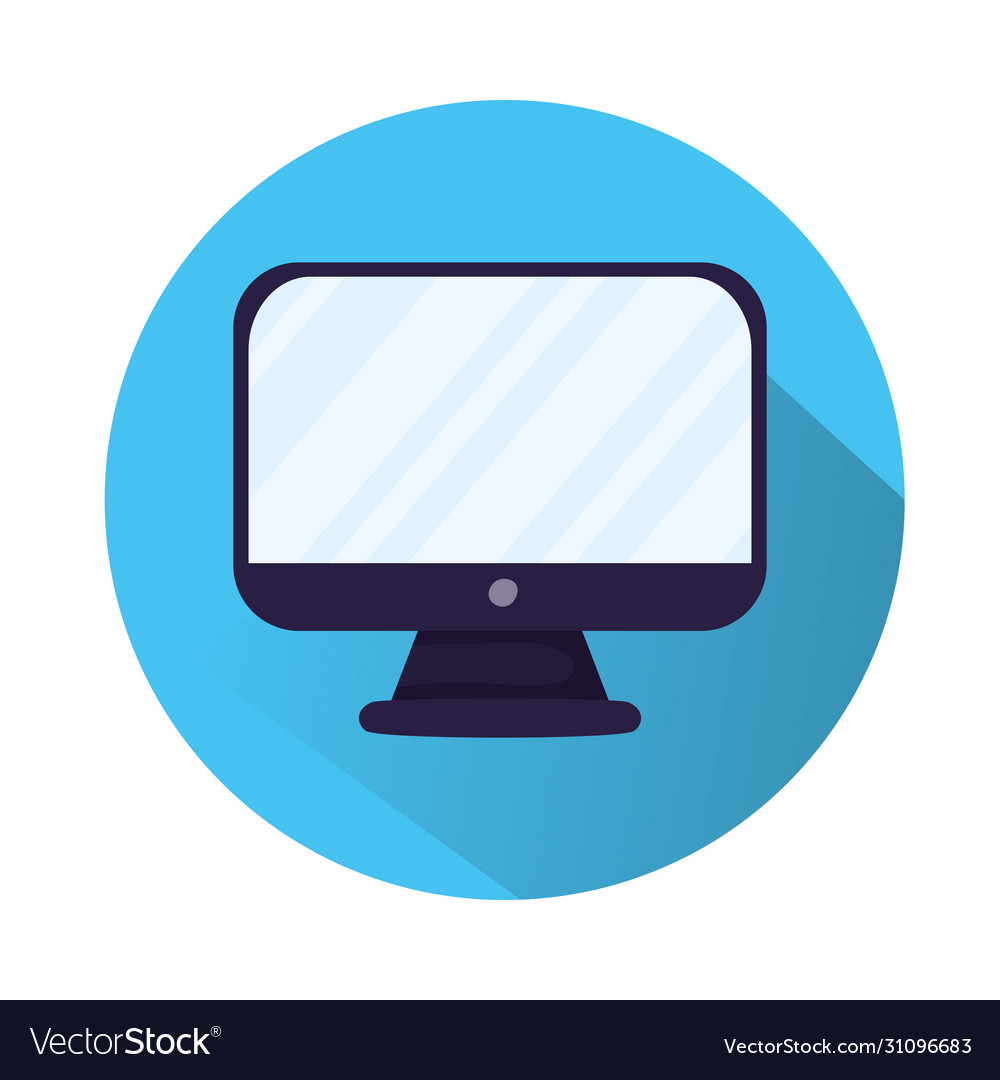 Desktop computer monitor isolated icon