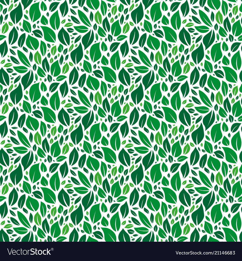 Green leafs seamless pattern Royalty Free Vector Image