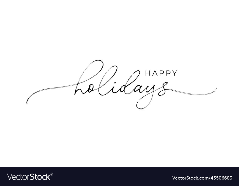 Happy holidays line phrase with swashes vector image Happy holidays line phrase with swashes