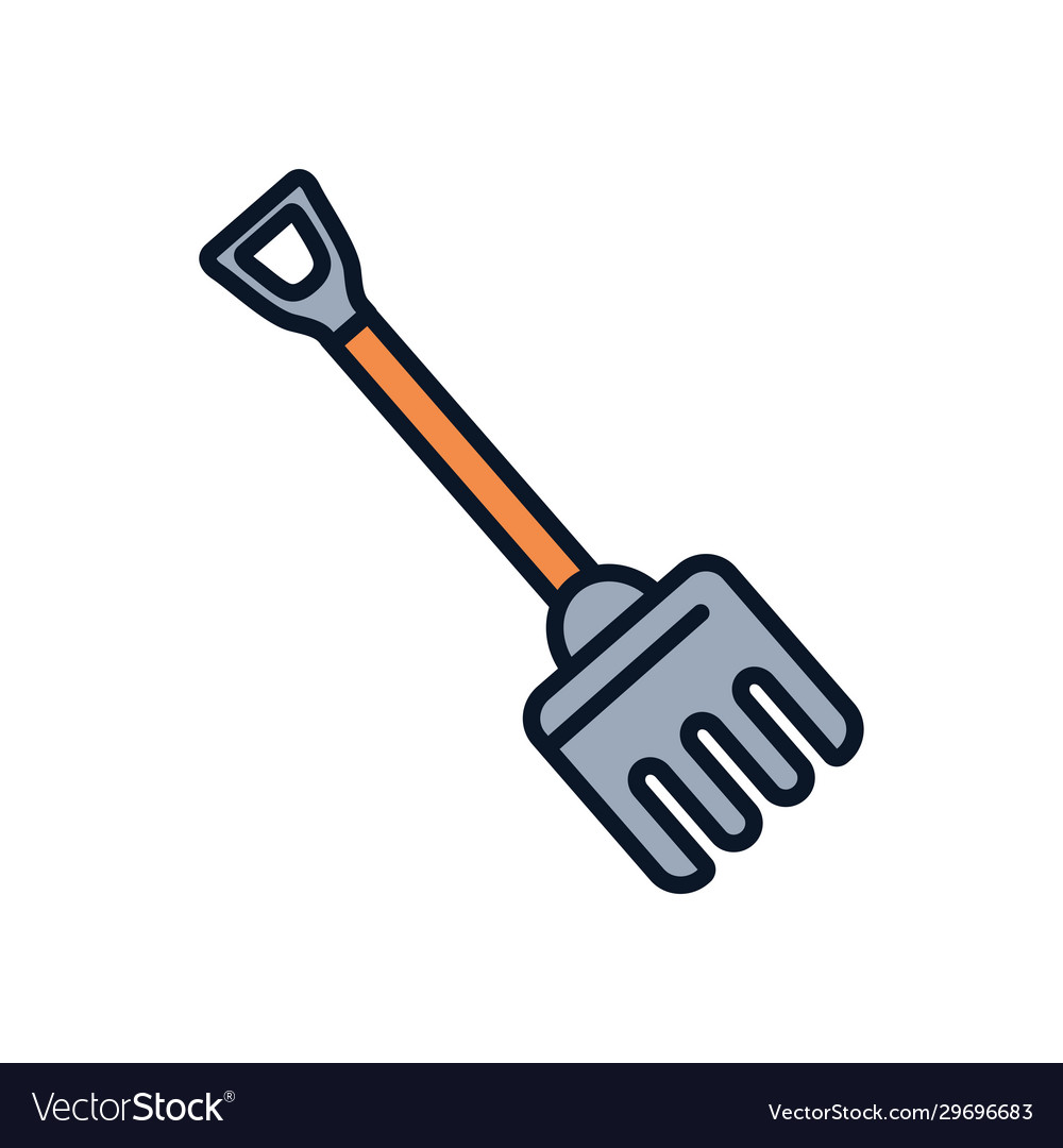 Isolated rake tool line fill style icon