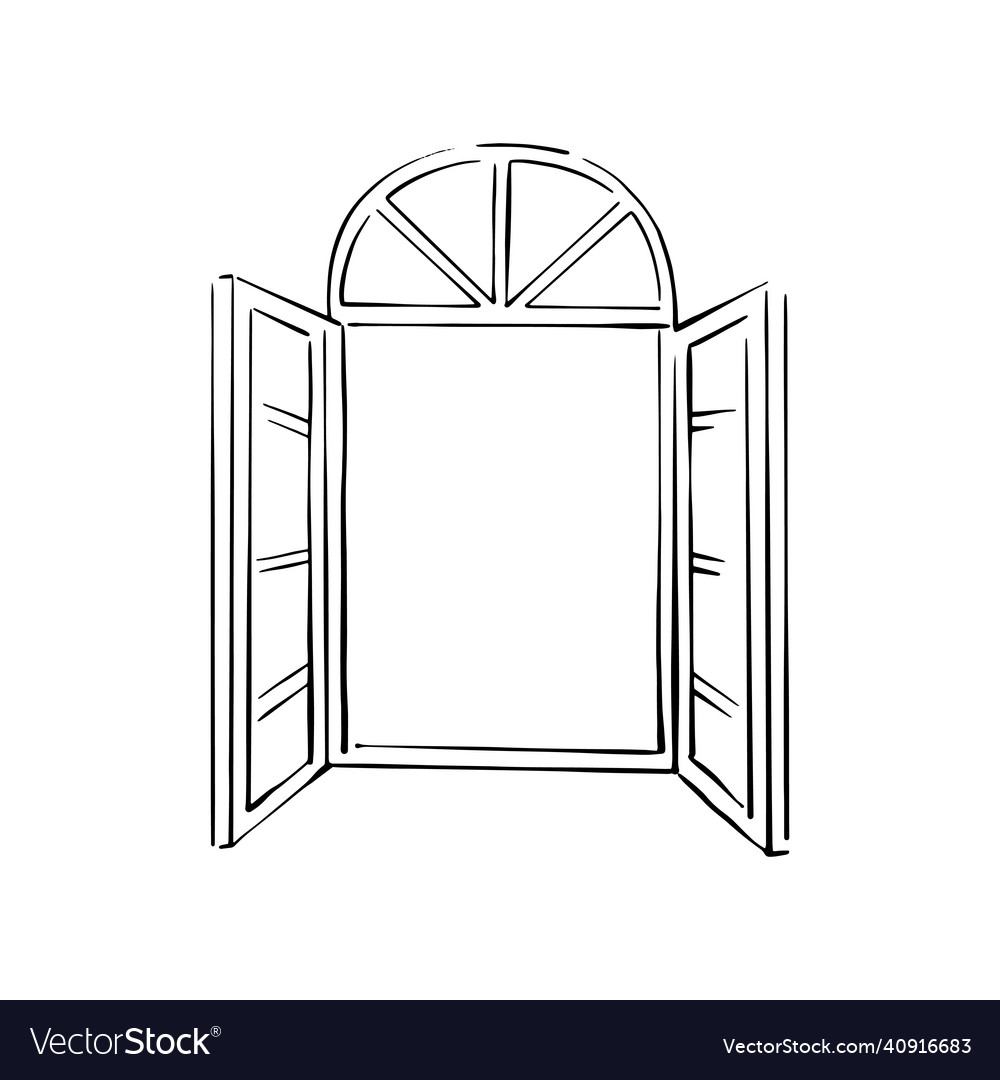 Open window sketch element of architecture