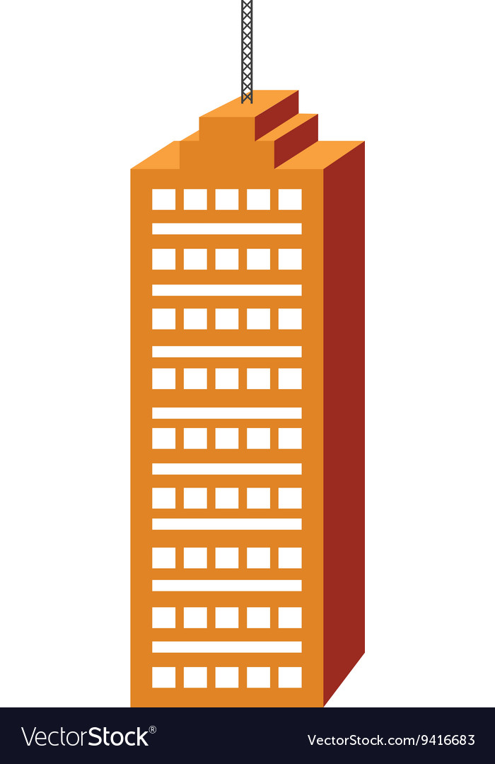 Orange tall building graphic