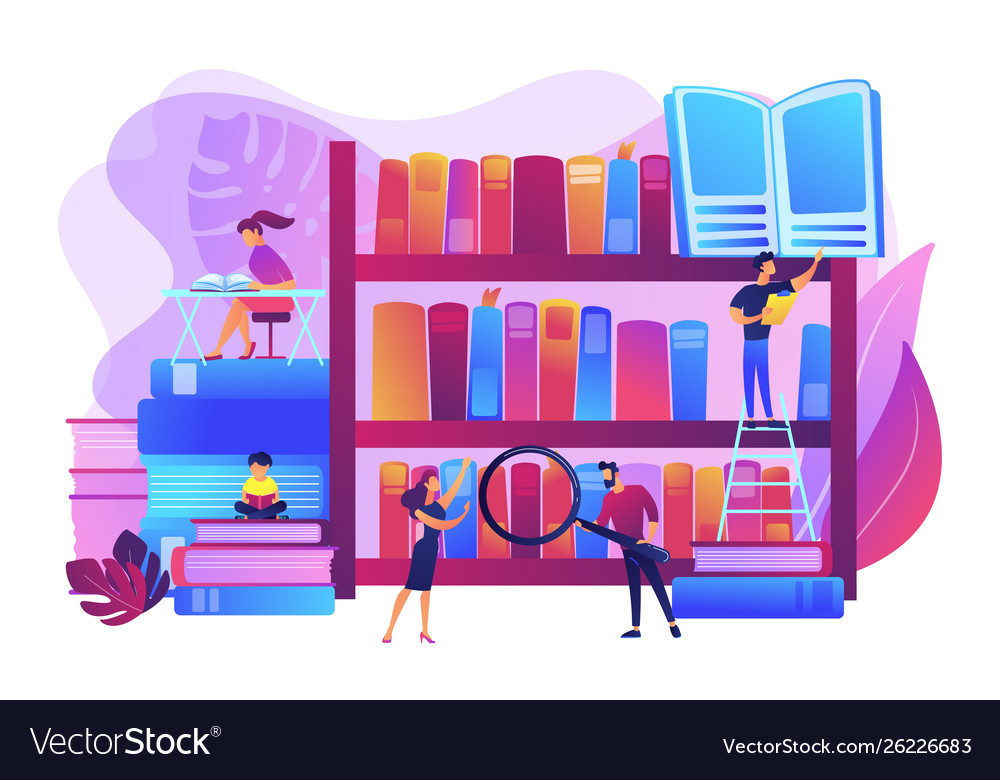 Public library concept Royalty Free Vector Image
