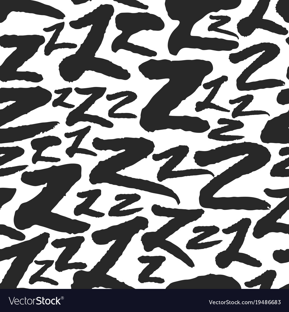 Seamless pattern with calligraphy letters z
