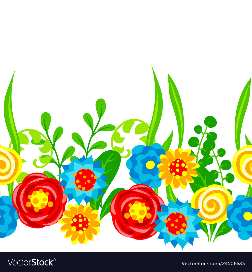 Seamless pattern with summer flowers